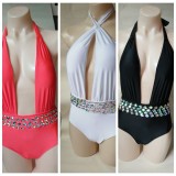 New Diamond One Piece Swimsuit European and American Bikini Diamond Handmade Sexy Bikini Manufacturer Direct Sales in Stock