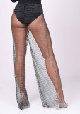 Cross Mirror European and American Amazon's Hot selling Sexy Mesh Flash Diamond Waist Slimming Bounce Di Fishing Net Bottom Women's Pants