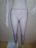 Cross Mirror European and American Amazon's Hot selling Sexy Mesh Flash Diamond Waist Slimming Bounce Di Fishing Net Bottom Women's Pants