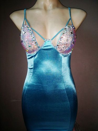 Sticky Diamond Nightclub Dress New Evening Dress High end Nightclub Sewn Diamond Nightclub Dress High end Evening Dress