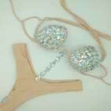 New Steel Cup Bikini Diamond Bikini Swimsuit Crystal Bikini Stitched Diamond Bikini