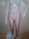 Hot selling fashion stage sexy mesh sparkling diamond waist slimming women's pants with cross mirror Wish in Europe and America