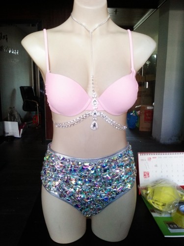 High waisted diamond swimsuit hard cup chain bikini AliExpress Amazon eBay platform exclusively for direct sales