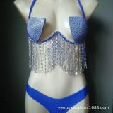 New Steel Bracelet Hard Cup Bikini Diamond Swimsuit Diamond Tassel Bikini Stitched Diamond Bikini Nightclub Dress