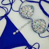 New Steel Cup Bikini Diamond Bikini Swimsuit Crystal Bikini Stitched Diamond Bikini