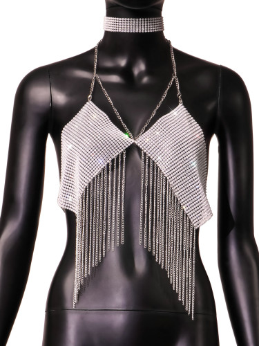 Spring New Nightclub AliExpress Hot selling Metal Ties, Sequin Sling, Women's Wear Bra Top