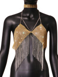 Spring New Nightclub AliExpress Hot selling Metal Ties, Sequin Sling, Women's Wear Bra Top