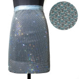 Cross border eBay fashion European and American women's clothing, Amazon popular flash diamond mesh sexy super flash two-piece set skirt 1190