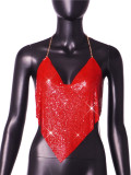 Popular summer camisole style solid color slim fit backless retro short women's vest in Europe and America
