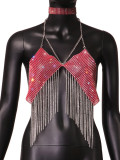 Spring New Nightclub AliExpress Hot selling Metal Ties, Sequin Sling, Women's Wear Bra Top