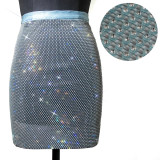 Cross border eBay fashion European and American women's clothing, Amazon popular flash diamond mesh sexy super flash two-piece set skirt 1190