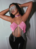 Spring New Nightclub AliExpress Hot selling Metal Ties, Sequin Sling, Women's Wear Bra Top