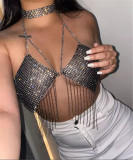 Spring New Nightclub AliExpress Hot selling Metal Ties, Sequin Sling, Women's Wear Bra Top