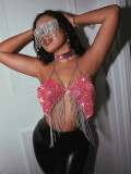 Spring New Nightclub AliExpress Hot selling Metal Ties, Sequin Sling, Women's Wear Bra Top