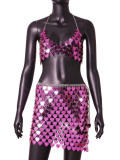 New manufacturer's direct sales to cross-border nightclubs in Europe and America, pure handmade splicing acrylic sequin dresses