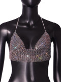 Manufacturer's direct sales of new nightclub AliExpress hot selling metal chain sequin suspender top 615