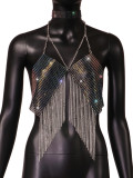 Spring New Nightclub AliExpress Hot selling Metal Ties, Sequin Sling, Women's Wear Bra Top