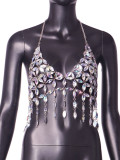 European and American cross-border accessories crystal bra chain summer beach vacation style bikini body chain set