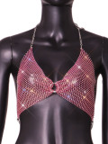 Cross border European and American fashion new women's clothing hot selling flash diamond mesh sexy super flash top vest