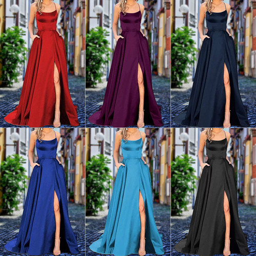 European and American bridesmaids wear long dresses that look slimmer, off the shoulder girlfriends, Amazon fashion bridesmaids evening dresses