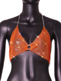 Cross border European and American fashion new women's clothing hot selling flash diamond mesh sexy super flash top vest