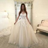 New wedding dresses for cross-border foreign trade in Europe and America, Amazon sexy lace wedding dresses, three color dresses