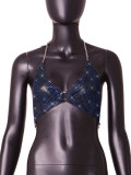 Cross border European and American fashion new women's clothing hot selling flash diamond mesh sexy super flash top vest