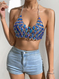 New European and American product Amazon AliExpress hot selling sexy nightclub metal gemstone backless vest