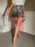 New Cross border Amazon Nightclub Acrylic Mirror Handmade Colorful Sexy Tassel Skirt