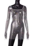 Silver Skirt Cross border Amazon Hot selling European and American Accessories Handmade Fishing Net Elastic Sexy Personality Hollow Outdoors Trend