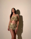 Cross border European and American hot selling Amazon hot selling sexy backpack, buttocks, fish scales, sequins, bar, ball, and suspender dress