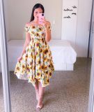 Cross border Amazon eBay dress from Europe and America, one shoulder irregular off the shoulder digital printed midi length skirt