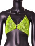 Cross border European and American fashion new women's clothing hot selling flash diamond mesh sexy super flash top vest