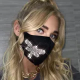 Cross mirror Amazon foreign trade women's clothing pop jewelry hot diamond printed mask sun proof dust mask