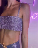 European and American cross-border Amazon summer new sexy suspender metal rhinestone vest top