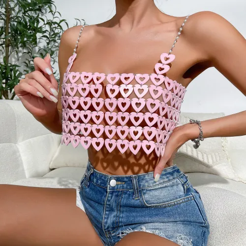 New product from Europe and America, popular on Amazon AliExpress, sexy nightclub, acrylic love backless vest