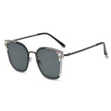 New cross-border rhinestone GM sunglasses for women with Instagram large face slimming and UV resistant driver driving sunglasses