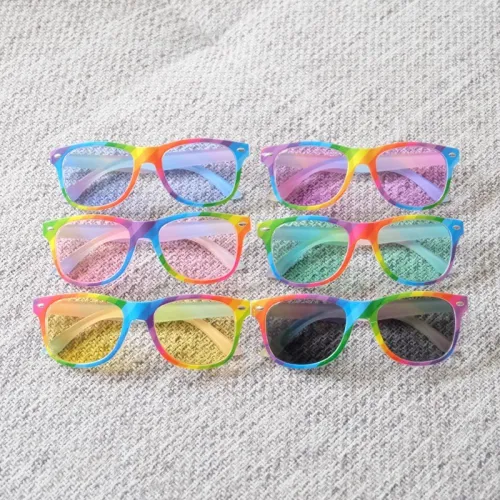 New Retro Rice Nail Rainbow Children's Sunglasses Colorful Glasses Fashion Advertising Gift Promotion Sunglasses in Stock Batch