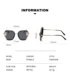 New cross-border diamond inlaid sunglasses for women street photography, sun protection, sunglasses for women, trendy round face, large frame for slimming and UV protection