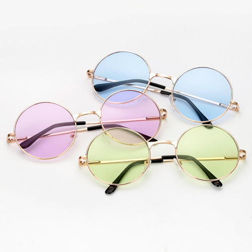 Korean Fashion Women's Decorative Metal Sunglasses Retro Ocean Tone Sunglasses Crown Prince Mirror Wholesale 3