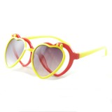 New Love Flip Children's Glasses Eye Protection Sunglasses Korean Edition Peach Heart Children's Sunglasses 3107