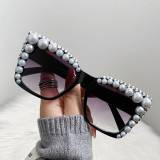 Cross border European and American diamond studded cat eyes, high-end sunglasses, butterfly frame sunglasses, ins women's large frame sunshade eyes