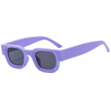 European and American flat square concave shaped funny glasses, women's rectangular street photo sunglasses, trendy men's small face retro sunglasses