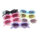 European and American New Personalized Diamond Children's Sunglasses Exquisite Cat Eye Sunglasses Water Diamond Children's Sunglasses 3077