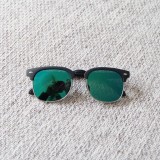 Korean version of fashionable metal nail children's sunglasses with half frame metal color film outdoor baby sunglasses