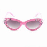 European and American New Personalized Diamond Children's Sunglasses Exquisite Cat Eye Sunglasses Water Diamond Children's Sunglasses 3077