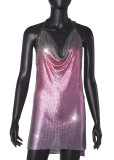Cross border AliExpress Amazon sexy metal sequin suspender sexy dress