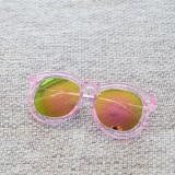 Korean version children's arrow reflective sunglasses trendy products for boys and girls, hollowed out transparent round frame children's sunglasses in stock 3167