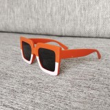 New Colored Children's Sunglasses with Wide Edge Frame, Fashionable and Personalized Leopard Print Sunglasses, Box Glasses