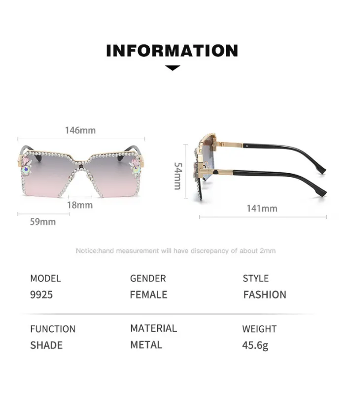 Cross border European and American large frame diamond inlaid sunglasses for women's street photography, sun protection sunglasses for women's round face, large frame for slimming and UV protection